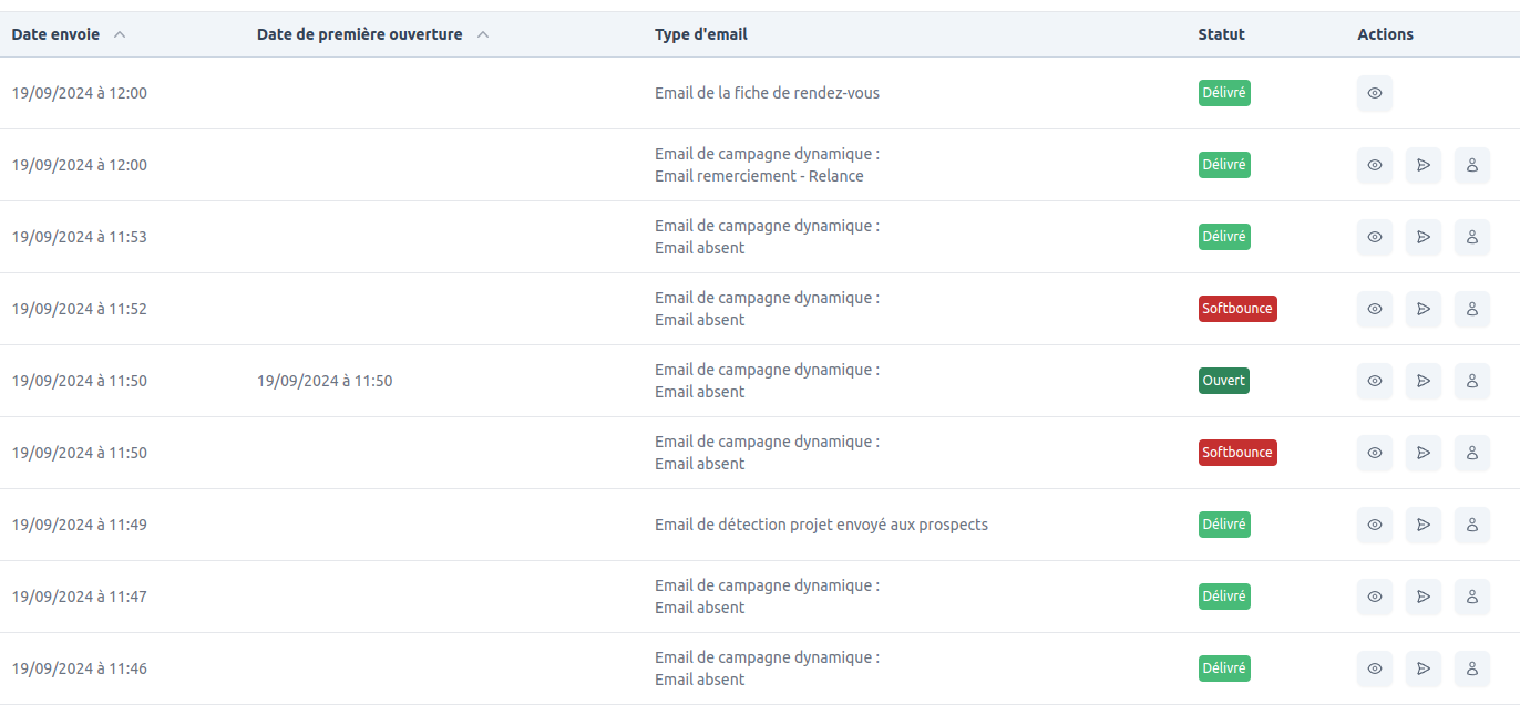 Monitoring PLUS Emails tracking